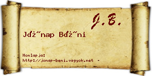 Jónap Béni névjegykártya